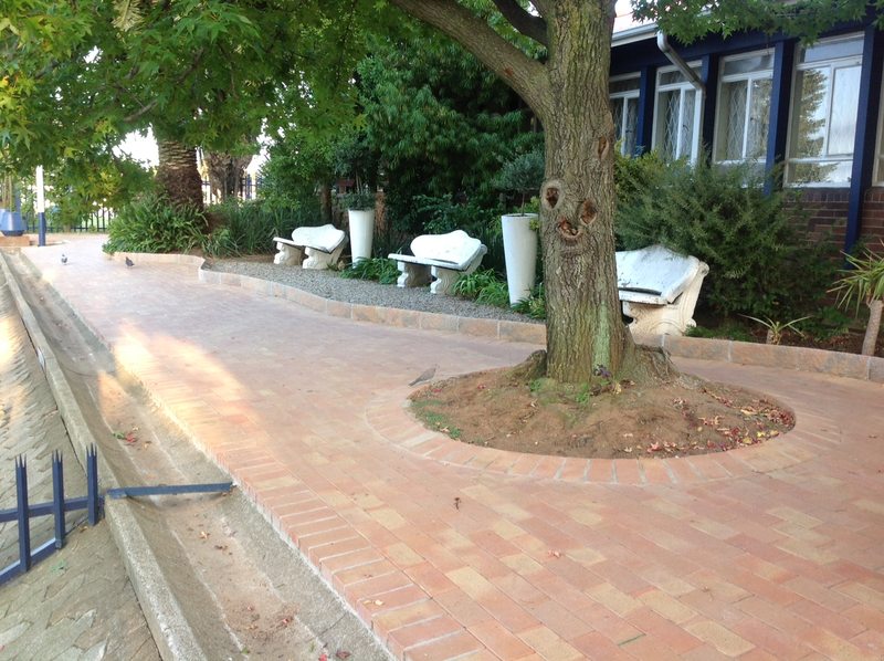 Cederberg Corobrick pathway around a tree in Alberton